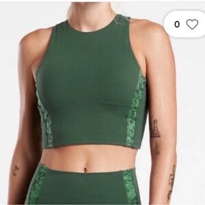 Athleta Forest Green Longline High Neck Sports Bra | Size Small